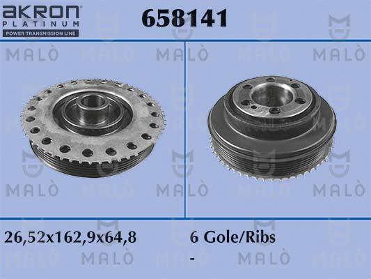 AKRON-MALÒ 658141 - Puleggia cinghia, Albero a gomiti www.autoricambit.com