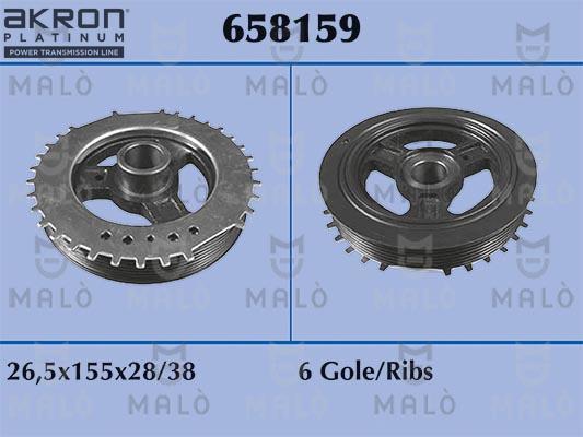 AKRON-MALÒ 658159 - Puleggia cinghia, Albero a gomiti www.autoricambit.com