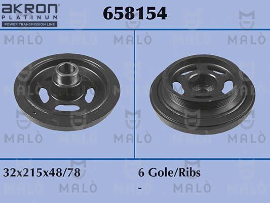 AKRON-MALÒ 658154 - Puleggia cinghia, Albero a gomiti www.autoricambit.com