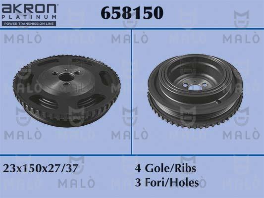 AKRON-MALÒ 658150 - Puleggia cinghia, Albero a gomiti www.autoricambit.com