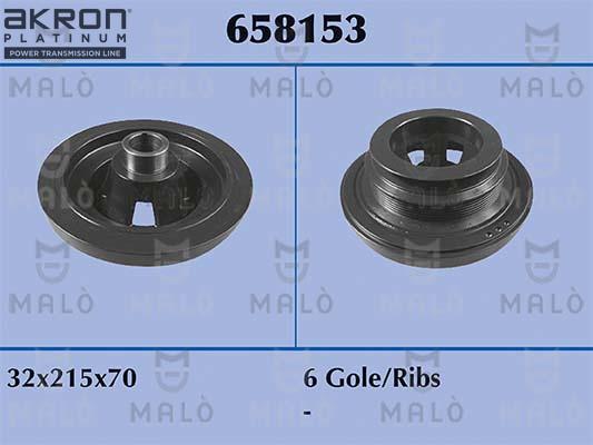 AKRON-MALÒ 658153 - Puleggia cinghia, Albero a gomiti www.autoricambit.com