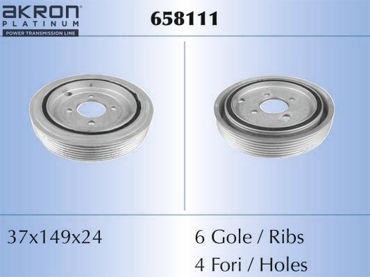 AKRON-MALÒ 658111 - Puleggia cinghia, Albero a gomiti www.autoricambit.com