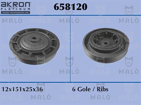 AKRON-MALÒ 658120 - Puleggia cinghia, Albero a gomiti www.autoricambit.com