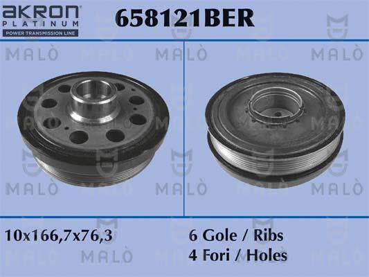 AKRON-MALÒ 658121BER - Puleggia cinghia, Albero a gomiti www.autoricambit.com