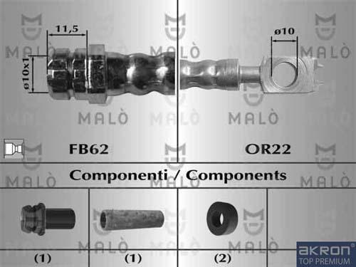 AKRON-MALÒ 80948 - Flessibile del freno www.autoricambit.com