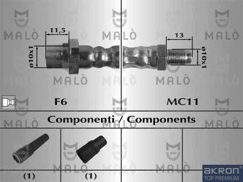 AKRON-MALÒ 80951 - Flessibile del freno www.autoricambit.com