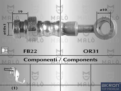 AKRON-MALÒ 80511 - Flessibile del freno www.autoricambit.com