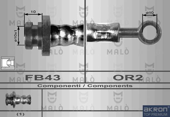 AKRON-MALÒ 80055 - Flessibile del freno www.autoricambit.com
