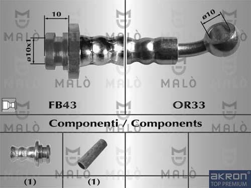 AKRON-MALÒ 80053 - Flessibile del freno www.autoricambit.com