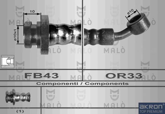 AKRON-MALÒ 80057 - Flessibile del freno www.autoricambit.com