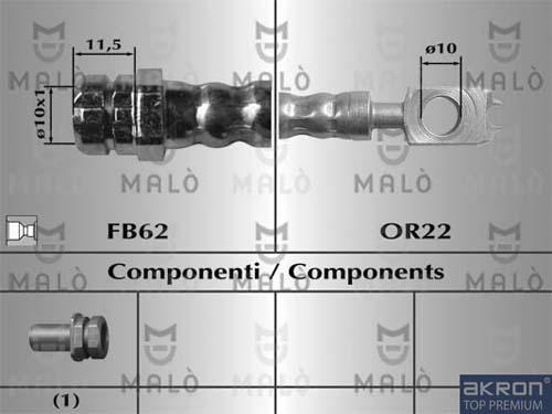 AKRON-MALÒ 80160 - Flessibile del freno www.autoricambit.com