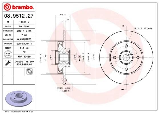 AP 14911 Y - Discofreno www.autoricambit.com