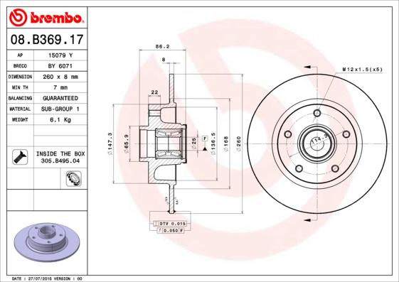 AP 15079 Y - Discofreno www.autoricambit.com