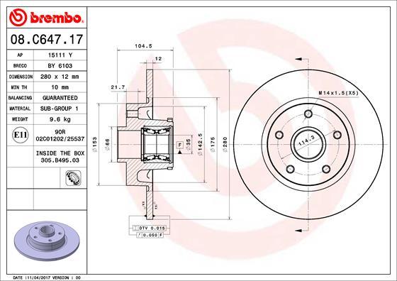 AP 15111 Y - Discofreno www.autoricambit.com