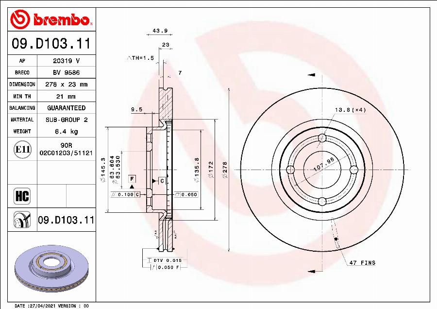 AP 20319 V - Discofreno www.autoricambit.com