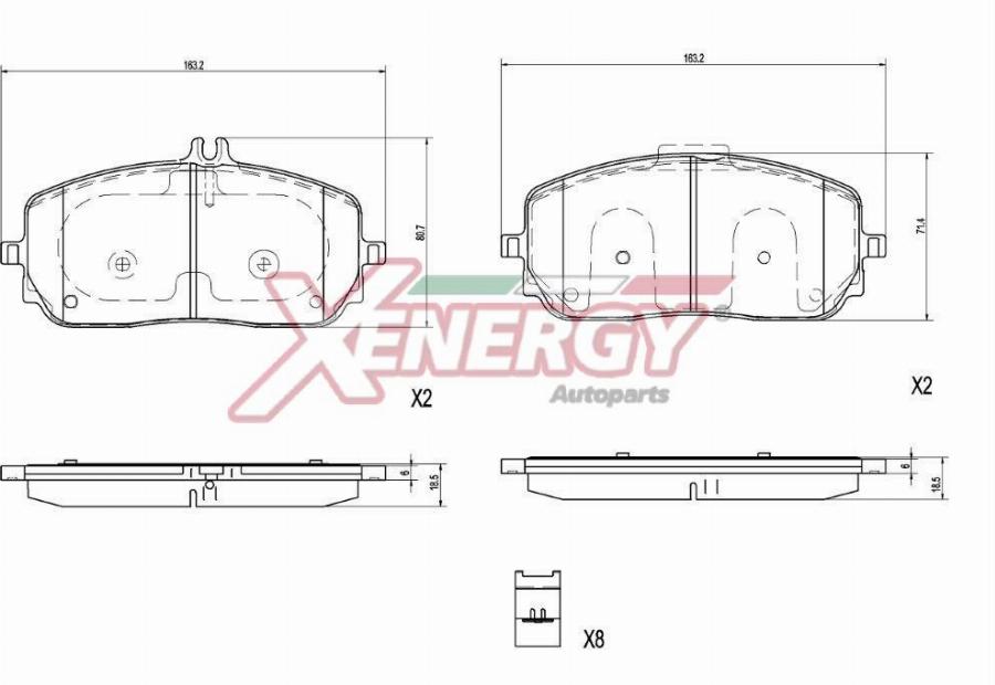 AP XENERGY X41467 - Kit pastiglie freno, Freno a disco www.autoricambit.com