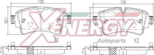 AP XENERGY X41403 - Kit pastiglie freno, Freno a disco www.autoricambit.com