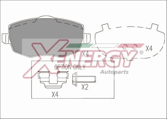 AP XENERGY X41196 - Kit pastiglie freno, Freno a disco www.autoricambit.com