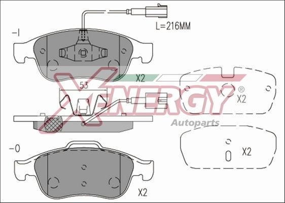 AP XENERGY X41182 - Kit pastiglie freno, Freno a disco www.autoricambit.com