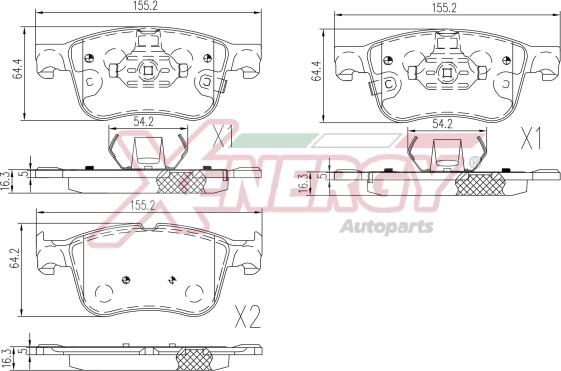 AP XENERGY X41396 - Kit pastiglie freno, Freno a disco www.autoricambit.com