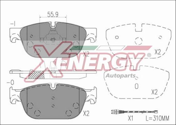 AP XENERGY X41238 - Kit pastiglie freno, Freno a disco www.autoricambit.com