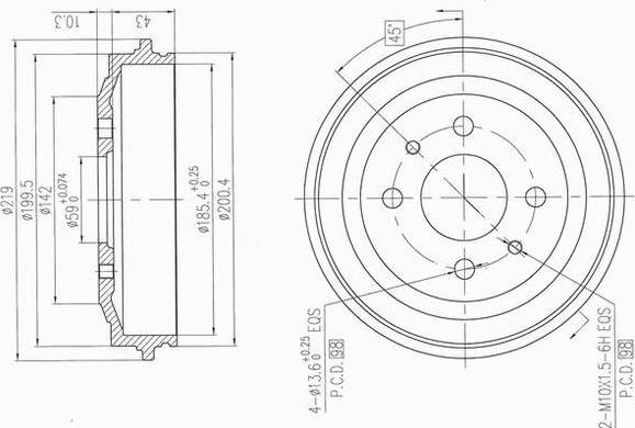 AP XENERGY X654013 - Tamburo freno www.autoricambit.com