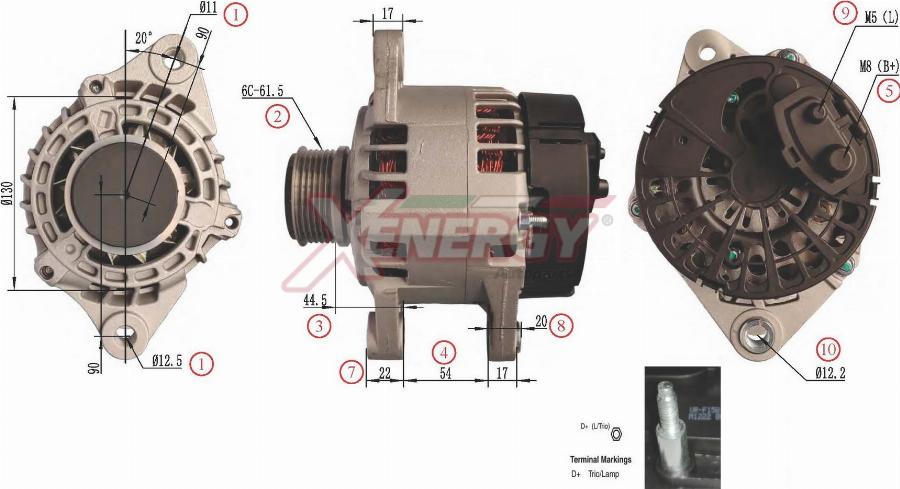 AP XENERGY XAL10430AD - Alternatore www.autoricambit.com