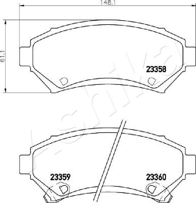 Ashika 50-0W-W21 - Kit pastiglie freno, Freno a disco www.autoricambit.com