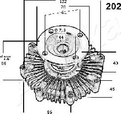 Ashika 36-02-202 - Giunto di collegamento, Ventilatore radiatore www.autoricambit.com