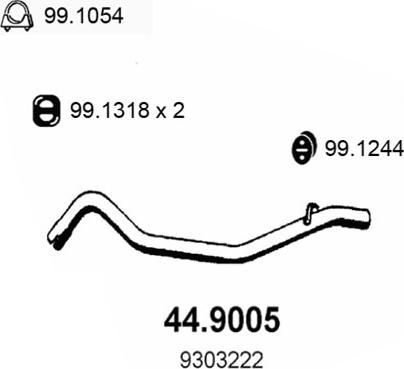 ASSO 44.9005 - Tubo gas scarico www.autoricambit.com