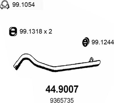 ASSO 44.9007 - Tubo gas scarico www.autoricambit.com