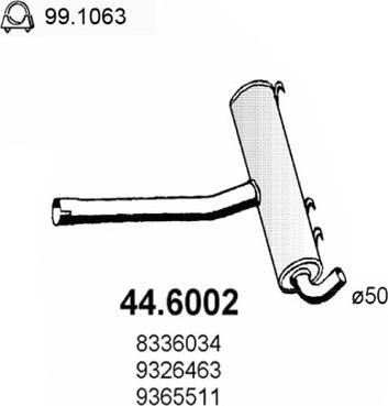 ASSO 44.6002 - Silenziatore centrale www.autoricambit.com