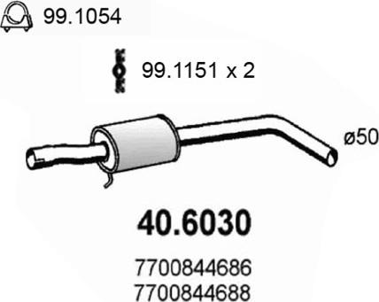 ASSO 40.6030 - Silenziatore centrale www.autoricambit.com