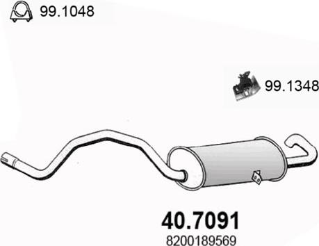 ASSO 40.7091 - Silenziatore posteriore www.autoricambit.com