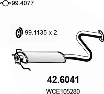 ASSO 42.6041 - Silenziatore centrale www.autoricambit.com