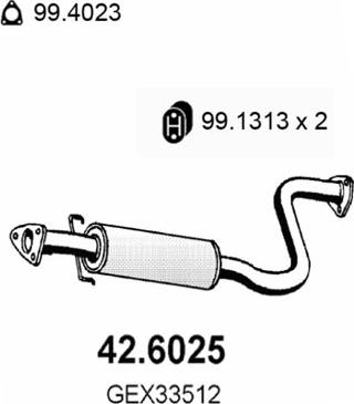 ASSO 42.6025 - Silenziatore centrale www.autoricambit.com