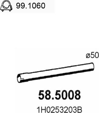 ASSO 58.5008 - Tubo gas scarico www.autoricambit.com