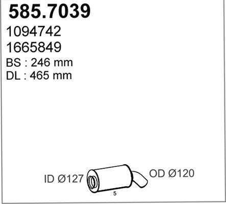 ASSO 585.7039 - Silenziatore centrale / posteriore www.autoricambit.com