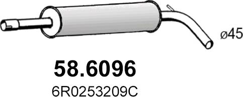 ASSO 58.6096 - Silenziatore centrale www.autoricambit.com