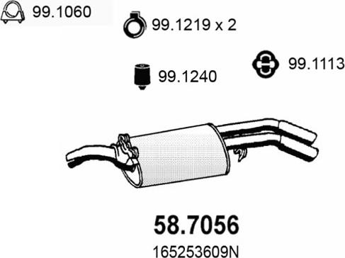 ASSO 58.7056 - Silenziatore posteriore www.autoricambit.com