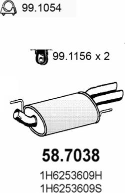 ASSO 58.7038 - Silenziatore posteriore www.autoricambit.com