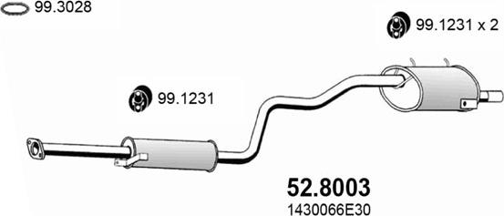 ASSO 52.8003 - Silenziatore centrale / posteriore www.autoricambit.com