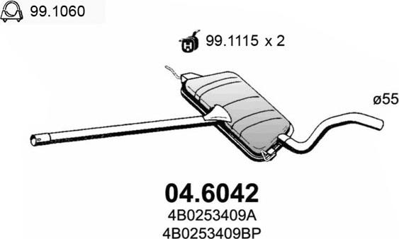 ASSO 04.6042 - Silenziatore centrale www.autoricambit.com