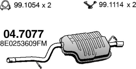 ASSO 04.7077 - Silenziatore posteriore www.autoricambit.com