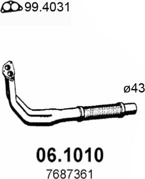 ASSO 06.1010 - Tubo gas scarico www.autoricambit.com