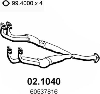 ASSO 02.1040 - Tubo gas scarico www.autoricambit.com