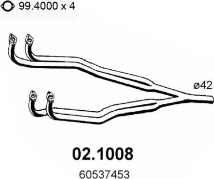 ASSO 02.1008 - Tubo gas scarico www.autoricambit.com