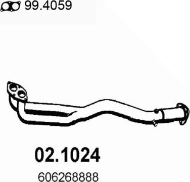 ASSO 02.1024 - Tubo gas scarico www.autoricambit.com