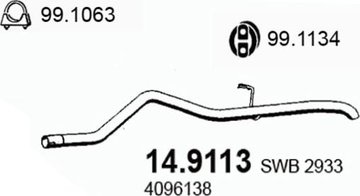 ASSO 14.9113 - Tubo gas scarico www.autoricambit.com