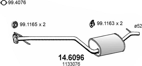 ASSO 14.6096 - Silenziatore centrale www.autoricambit.com